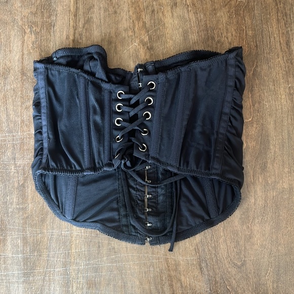 Urban Outfitters Out From Under Black Lace Up Corset - Picture 2 of 3